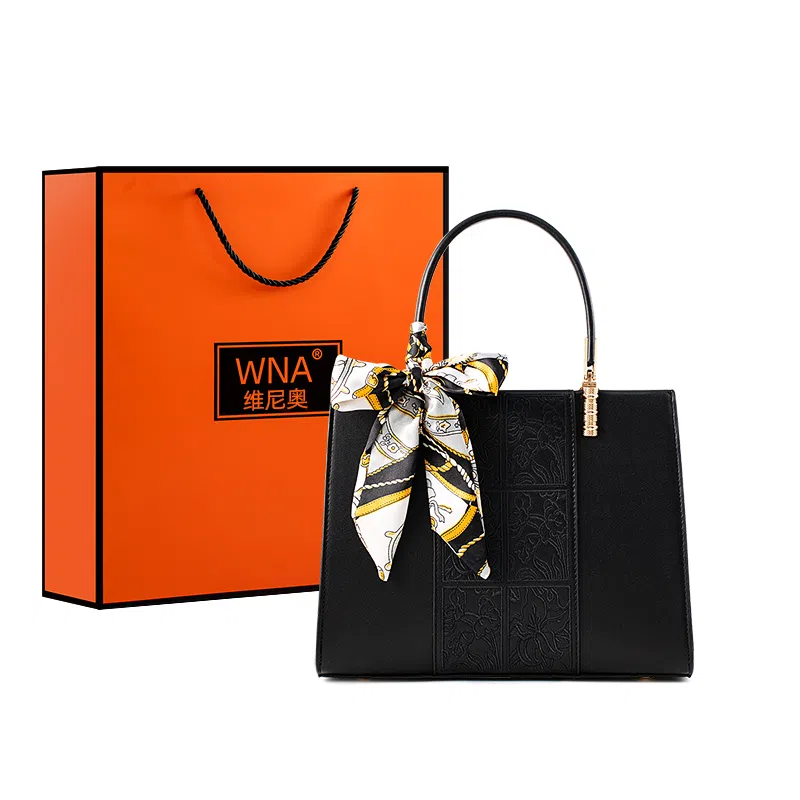 维尼奥 大容量高级感质感小众通勤包百搭 合成革 妈妈手提包单肩斜挎 常规 女款 黑色/蓝色/红色