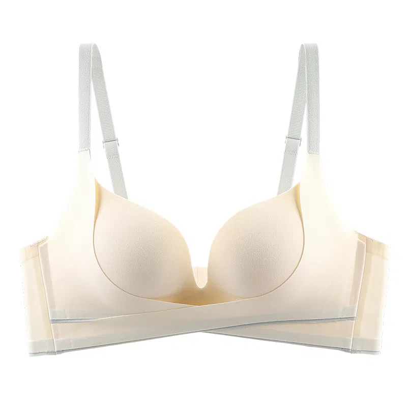 莫代尔 小胸聚拢提拉侧收无钢圈不空杯显大防下垂无痕胸罩可调节肩带文胸 女款 组合装