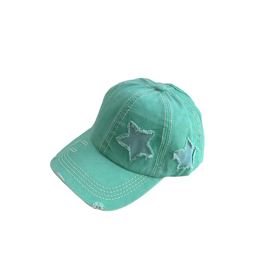 撞青春 破洞帽女大头围显脸小 粉色宽帽檐帽子潮 棉 鸭舌帽 男女同款情侣款