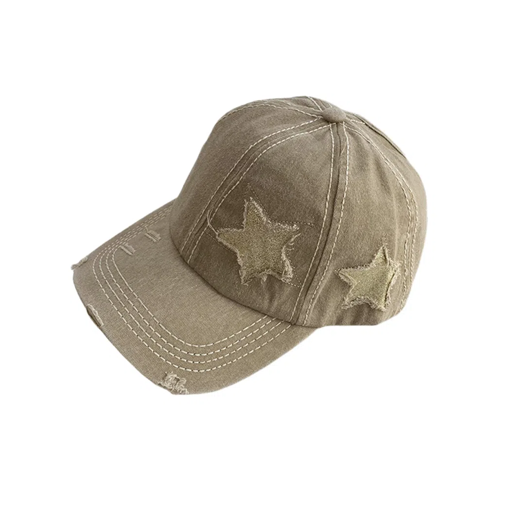 撞青春 破洞帽女大头围显脸小 粉色宽帽檐帽子潮 棉 鸭舌帽 男女同款情侣款