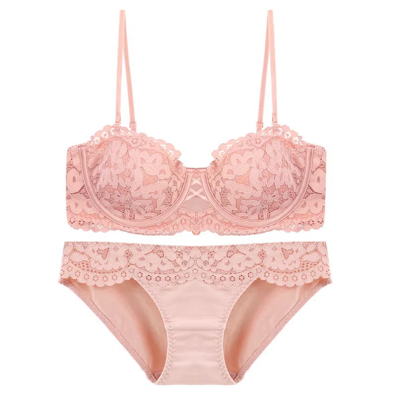 内在密码 文胸系列 防滑半杯蕾丝聚拢文胸合身内衣裤套装 女款