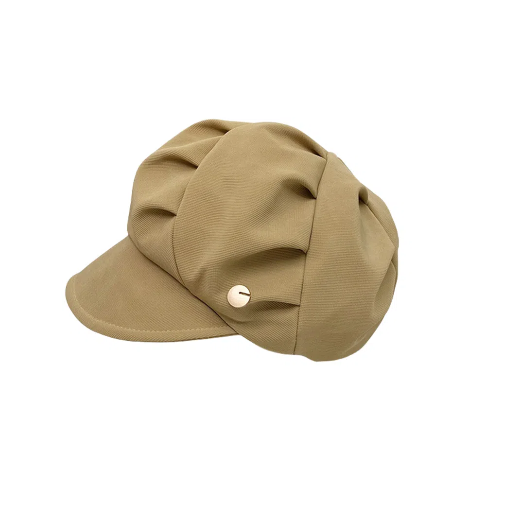 撞青春 云朵褶皱包八角素颜短檐 腈纶 贝雷帽 女款