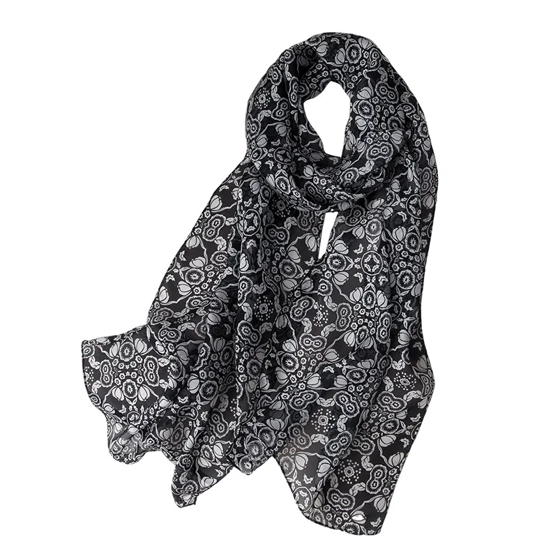 杭丝路 小长条纱巾围巾薄款护颈遮脖子防晒 桑蚕丝 丝巾 女款