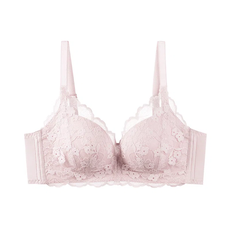 都市丽人 花卉手掌杯小胸聚拢显大舒适软支撑立体提拉性感蕾丝文胸 女款