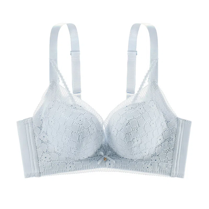 都市丽人 小胸聚拢小花心棠梨花蕾丝婴肌棉甜美透气内衣文胸 女款