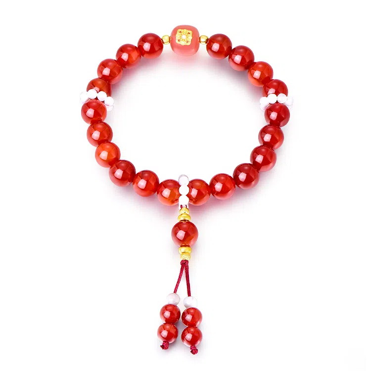 翡翠王朝 小方糖 新中式轻奢小众高级感 国潮转运珠好运连连好事发生 专属感 玛瑙 玉石手串 女款