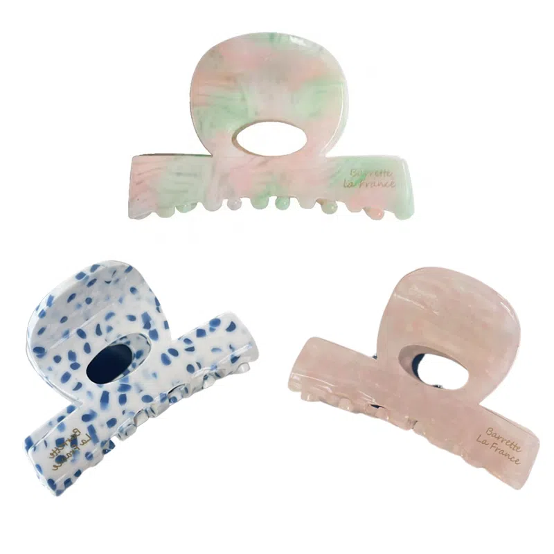 妖娆猫 网红同款半扎马尾后脑勺高级感鲨鱼夹可爱碎花 发夹 女款