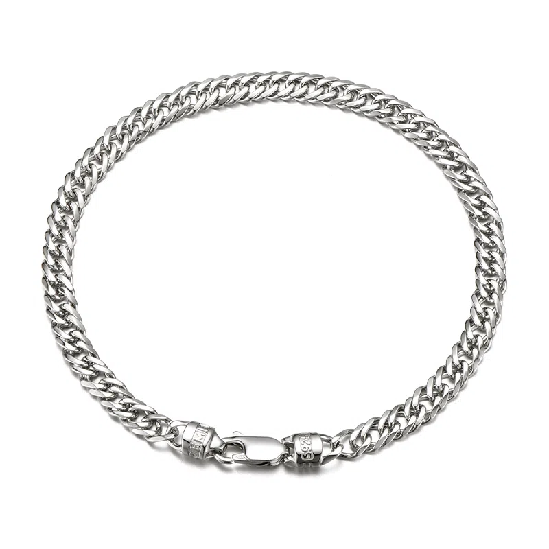 IDEAGEMER Classic Cuban Chain Bracelet 925 Silver