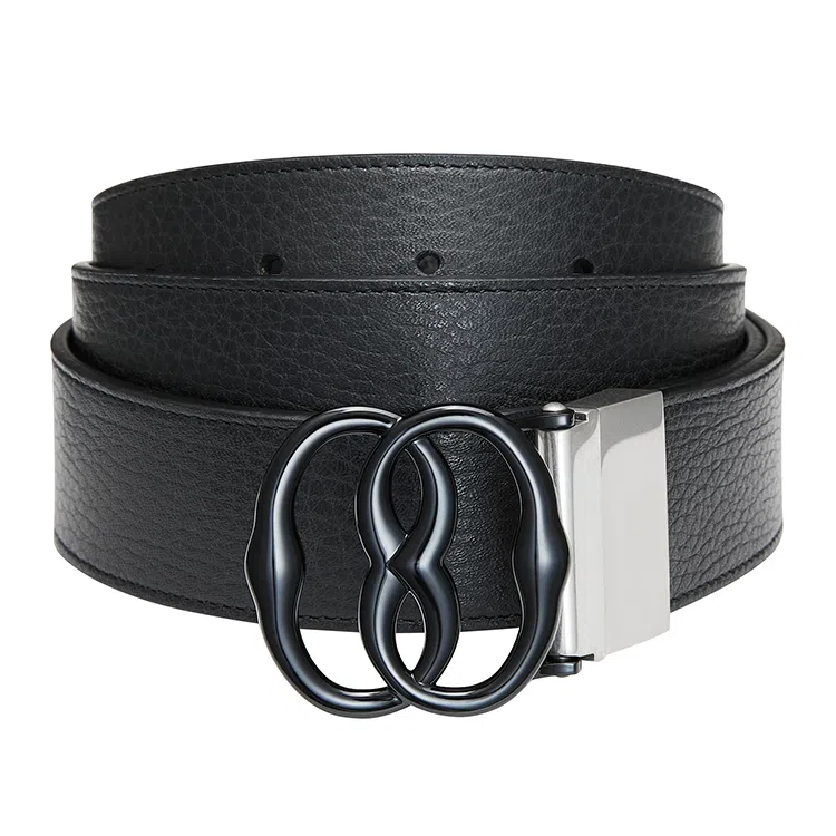 Bally Logo Leather Belt Black