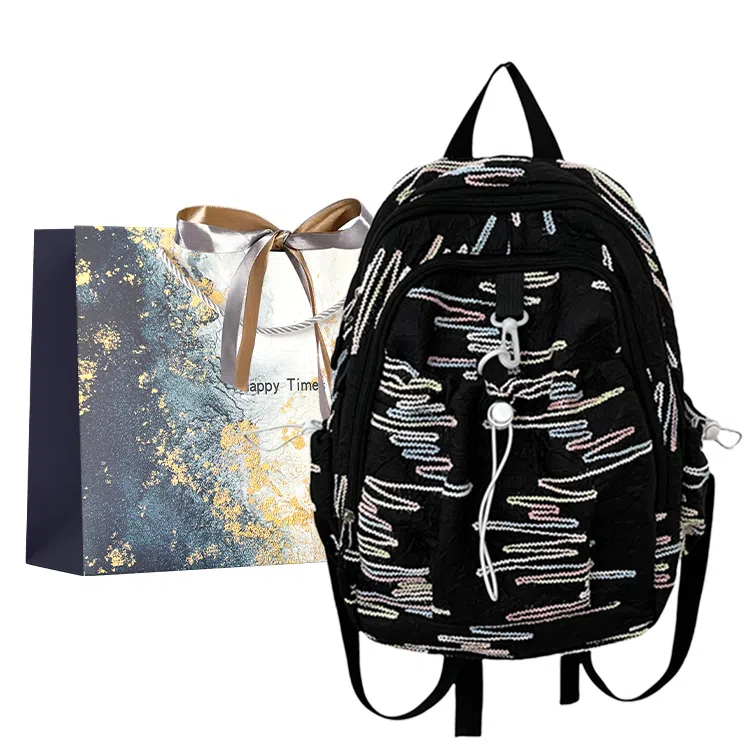 伊曼家 高颜值少女可爱大学生春游 尼龙 双肩包 粉色/白色/黄色/黑色