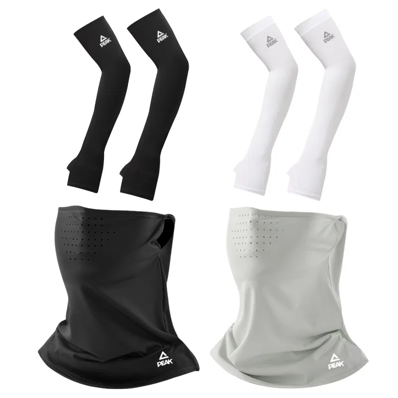 匹克 夏季户外出行防紫外线冰感手臂袖套面罩套装骑行钓鱼必备 锦纶 防晒袖 男女同款情侣款