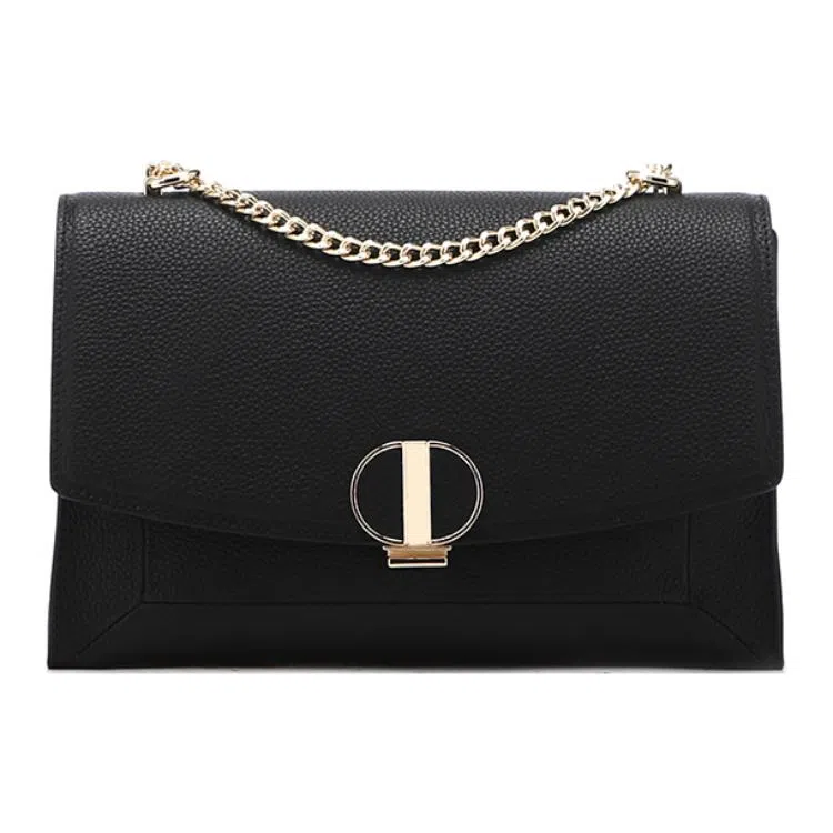 红蜻蜓 优雅时尚锁扣开合 牛皮革 单肩斜挎手提包 小号 女款 米白/蓝色/黑色/灰色