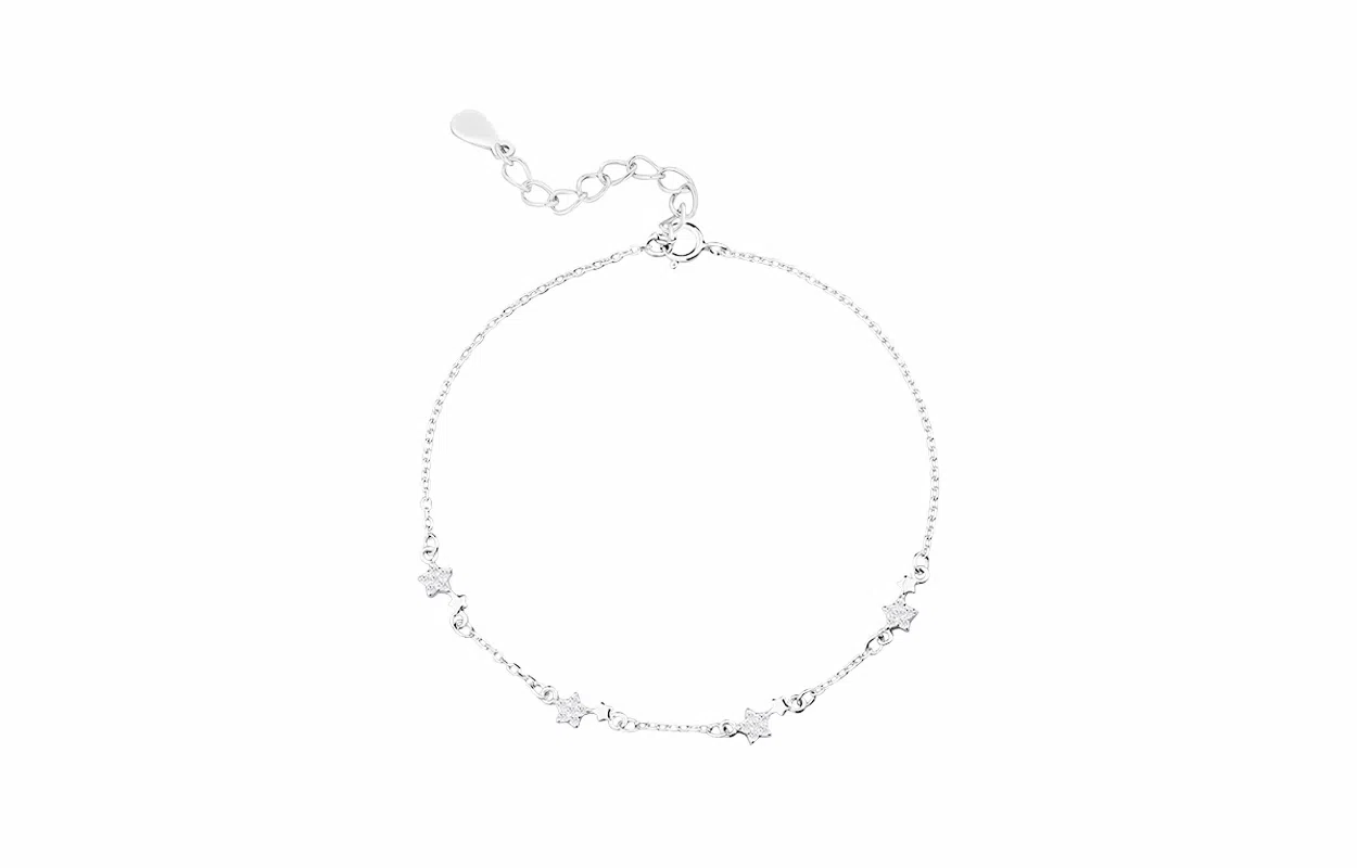 牧言 莫比乌斯/麦穗/蝴蝶/山茶花/蝴蝶结/森系简约高级感 光面立体闪耀五角星拼接日常百搭手饰 合金 星星闪烁手链 女款