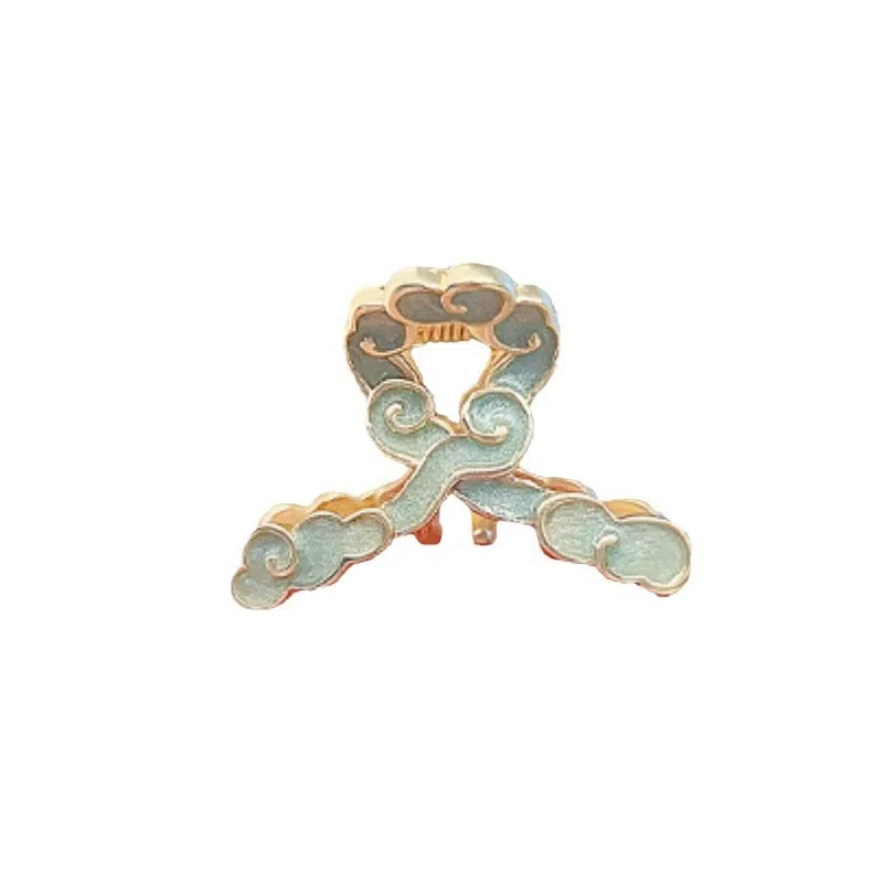 彤彤兔 古风蓝色祥云小抓夹旗袍鲨鱼夹刘海夹顶夹 发夹 女款