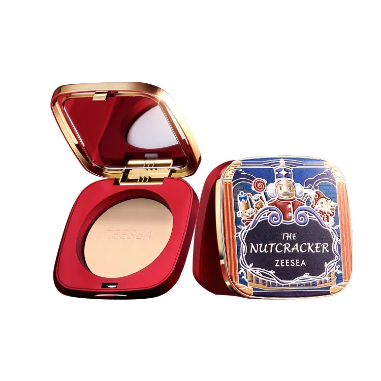 滋色 清透丝盈胡桃夹子版粉饼 控油不卡粉定妆