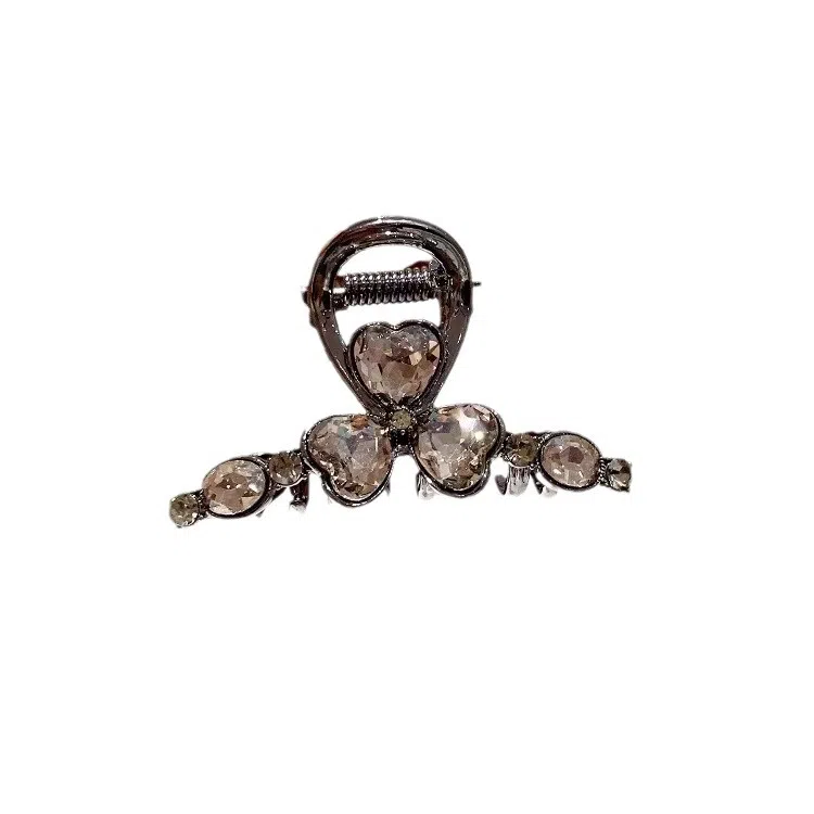 彤彤兔 水钻三叶花高级感鲨鱼夹小号抓夹气质后脑勺半扎发 发夹 女款