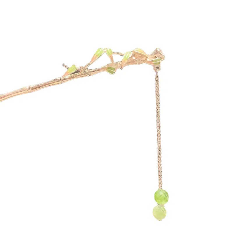 彤彤兔 高级感竹节古风夏季步摇中式发钗盘发流苏汉服簪子 合金 发簪 女款