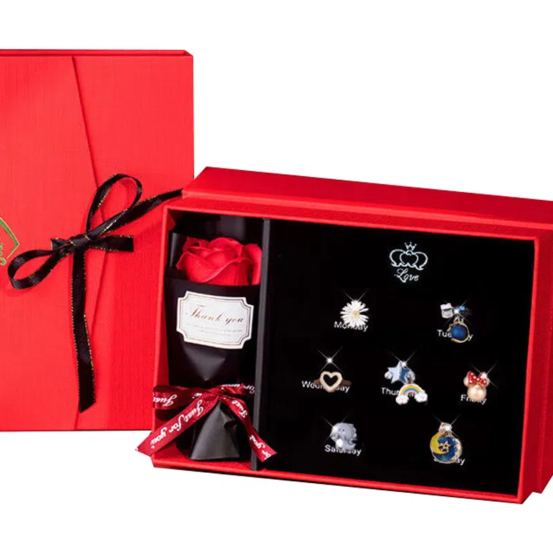 妖娆猫 一周星期头绳发饰套装礼盒气质小清新儿童发绳头饰皮筋女高级感创意生日礼品女生实用走心 发圈 女款