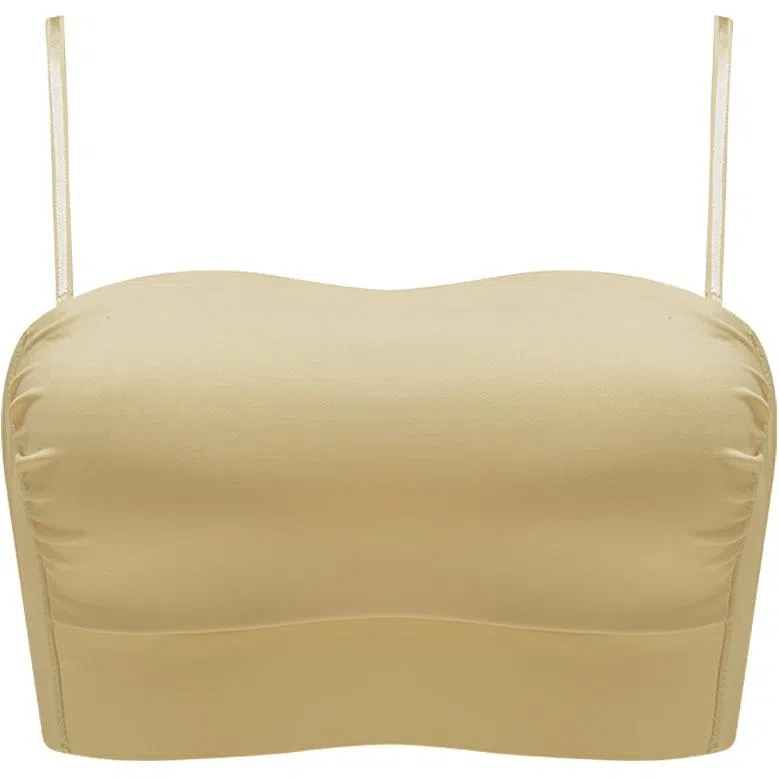 多情猫  纯色抹胸聚拢防下垂美背薄款 防走光吊带显瘦背心一体杯文胸