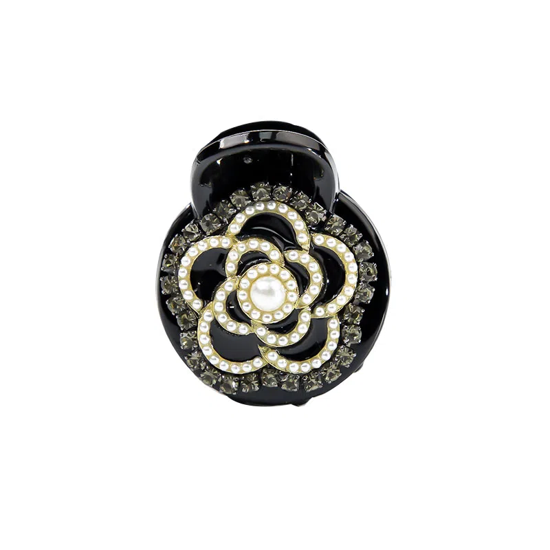 卡铂雅 黑色休闲设计港风气质复古镶钻极简高级感 发夹 女款