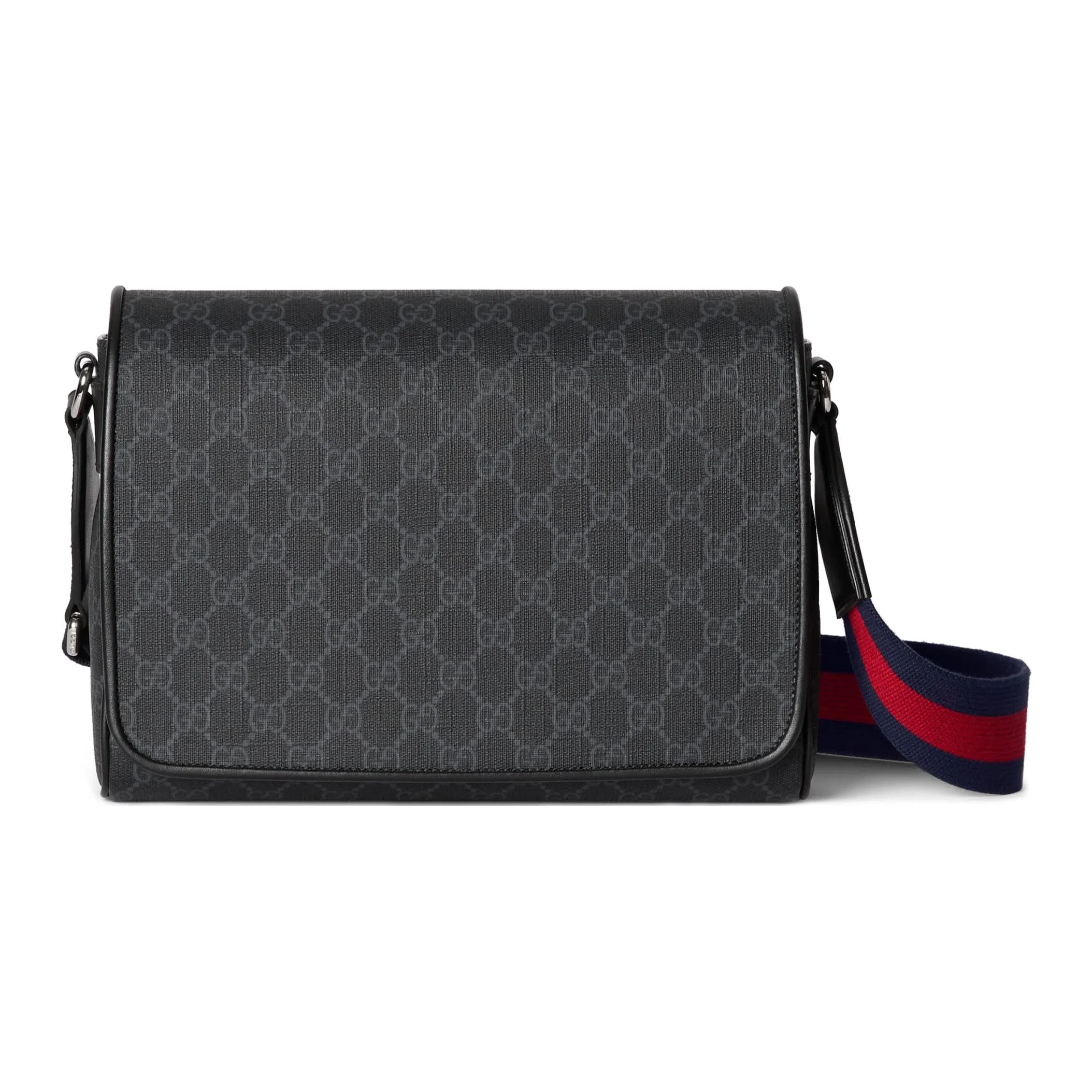 GUCCI Adjustable Strap Magnetic Flap Bag Gray