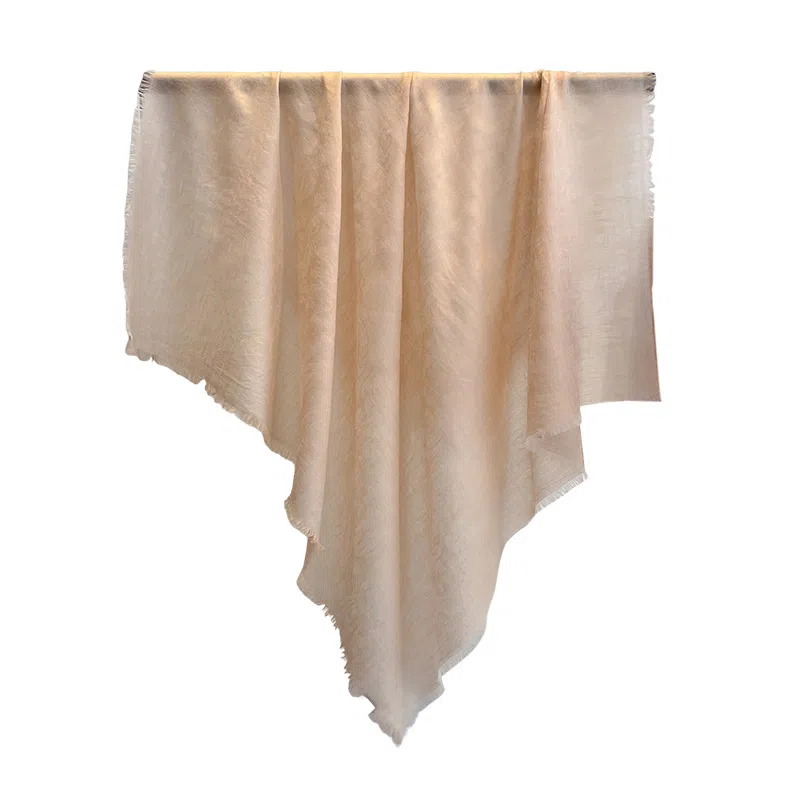 杭丝路 薄款三角围脖大方巾空调房 羊毛 丝巾 女款 浅驼色