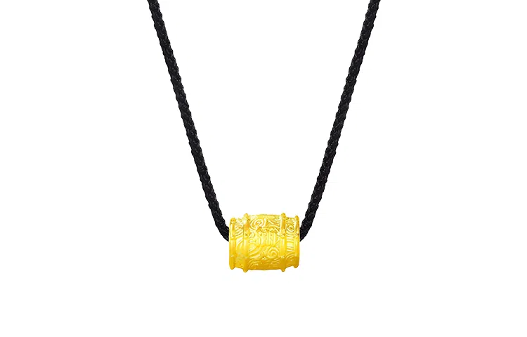 赛菲尔 一桶金转运珠 新中式国风复古民族风轻奢小众高级感设计锁骨链 足金 一口价 黄金项链 男款