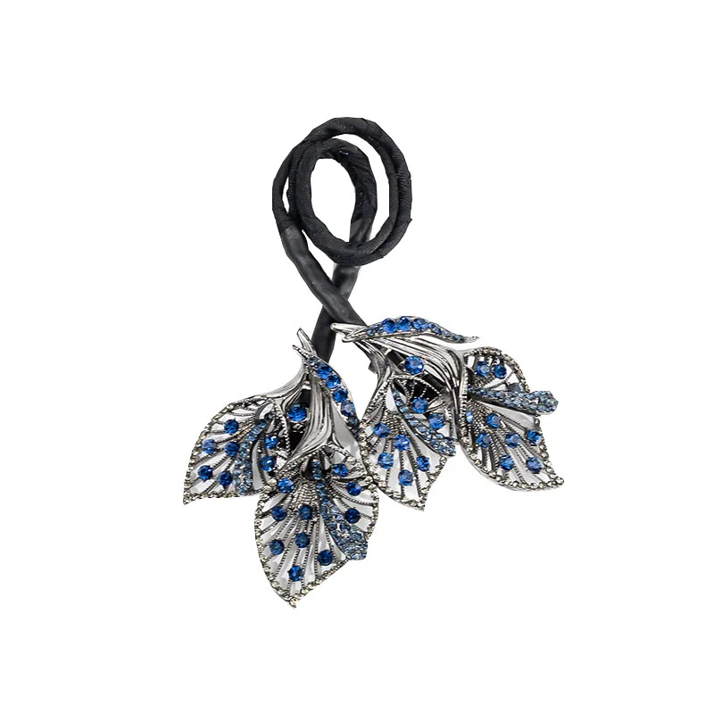 卡铂雅 蓝色港风气质复古极简高级感休闲潮流设计 合金 发圈 女款