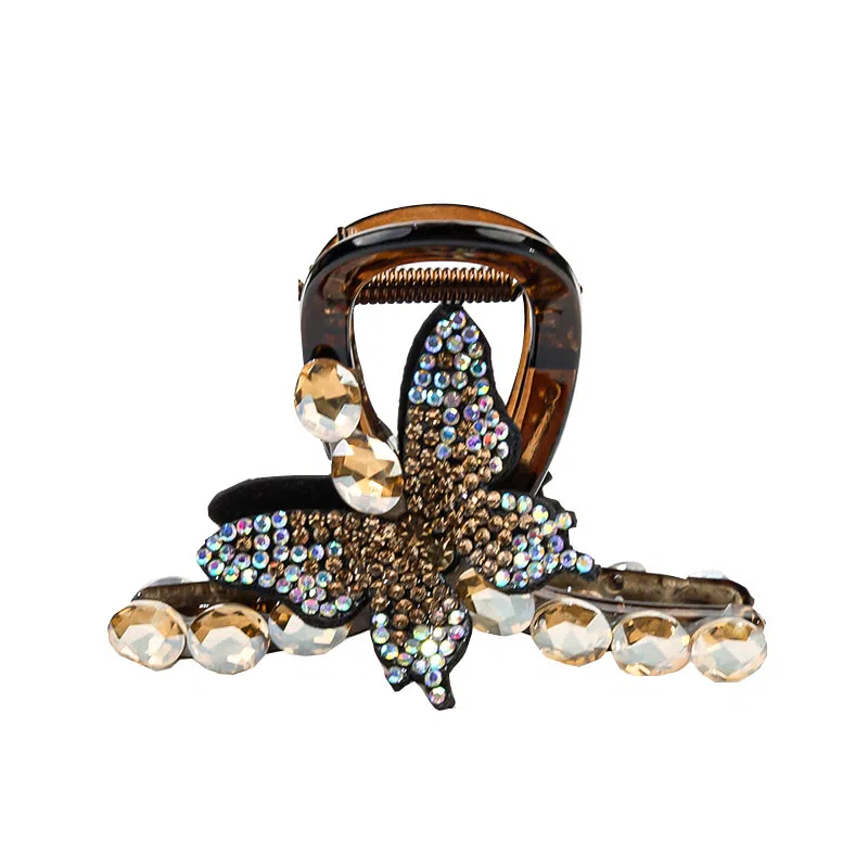 卡铂雅 香槟潮流设计港风气质复古镶钻极简高级感韩流 亚克力 发夹 女款