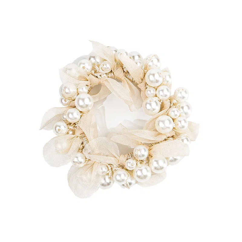 卡铂雅 白色气质复古极简高级感休闲潮流设计 绢纱 发圈 女款