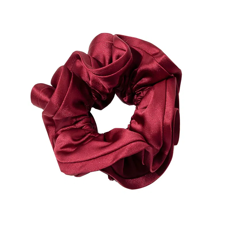 卡铂雅 气质复古 极简高级感 潮流设计韩流发圈 缎布 头绳 女款 红色