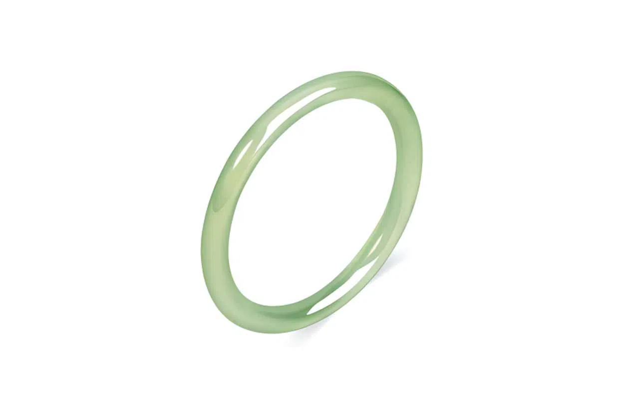 百利金 古风细圆条叮当镯 优雅精致简约百搭轻奢小众国潮新中式汉服旗袍搭配闭口 玉髓 玉石手镯 男女同款情侣款