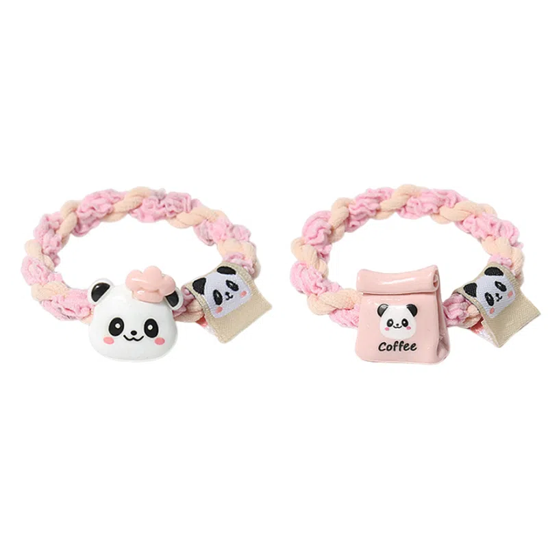 妖娆猫 甜美粉色系小熊猫可爱卡通扎头发高马尾 发圈 女款