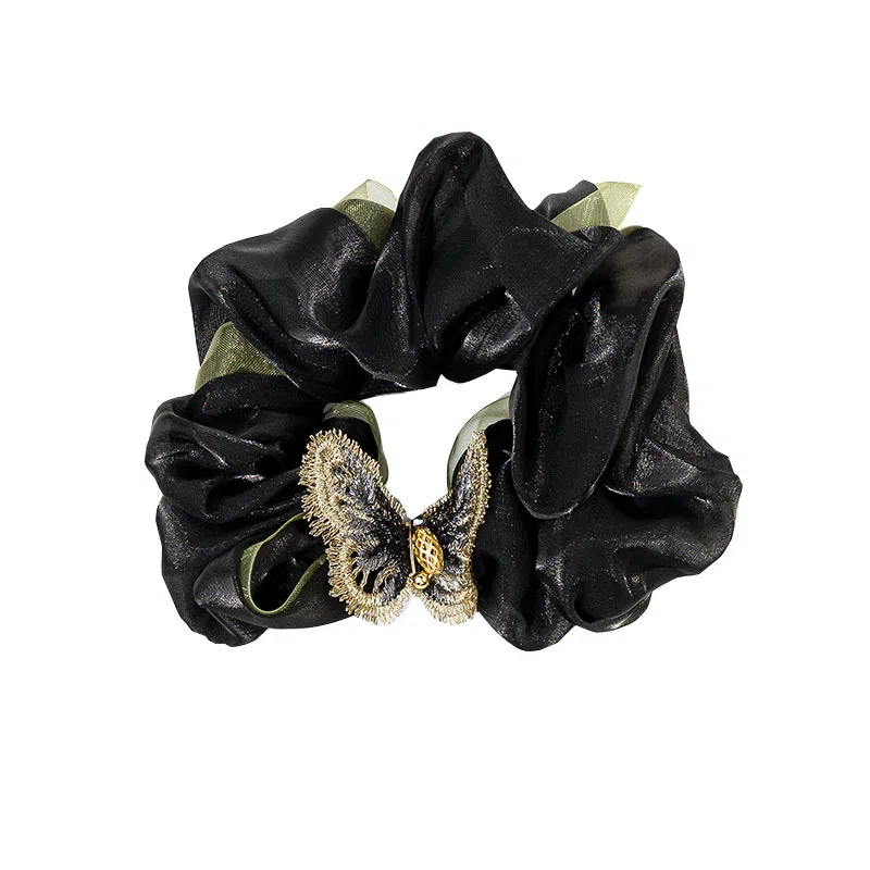 卡铂雅 黑色港风气质古镶钻极简高级感休闲 潮流设计 发圈 女款