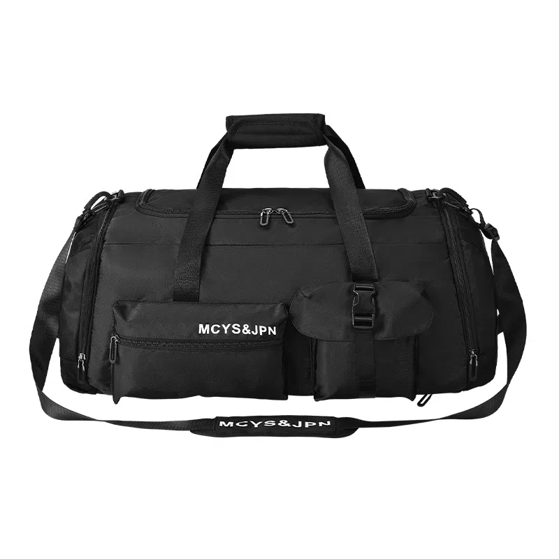 木村耀司 纯色大容量轻便多功能多袋 牛津纺 收纳袋健身包游泳包干湿分离袋行李包旅行包双肩包 大号 男女款 黑色