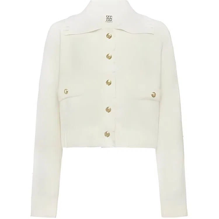 美洋 肌理金扣软糯短款小香夹克 女款