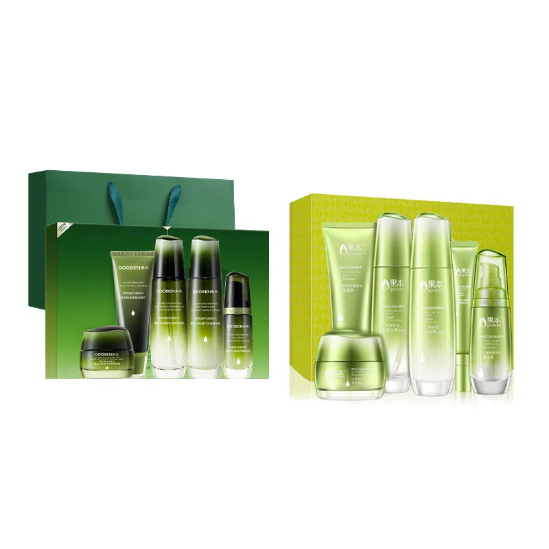 果本 鳄梨多肽紧致抗皱明星五件套礼盒 护肤品套装 提拉补水 保湿肌肤  淡化细纹 化妆品 女  质地轻薄 清爽不黏腻