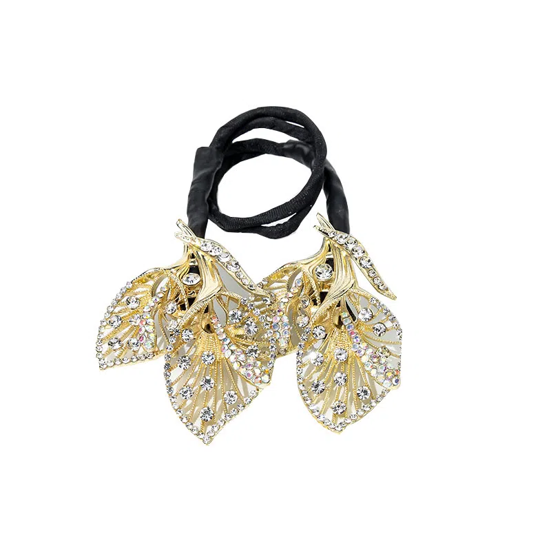 卡铂雅 金色设计港风气质复古镶钻极简高级感 合金 发圈 女款