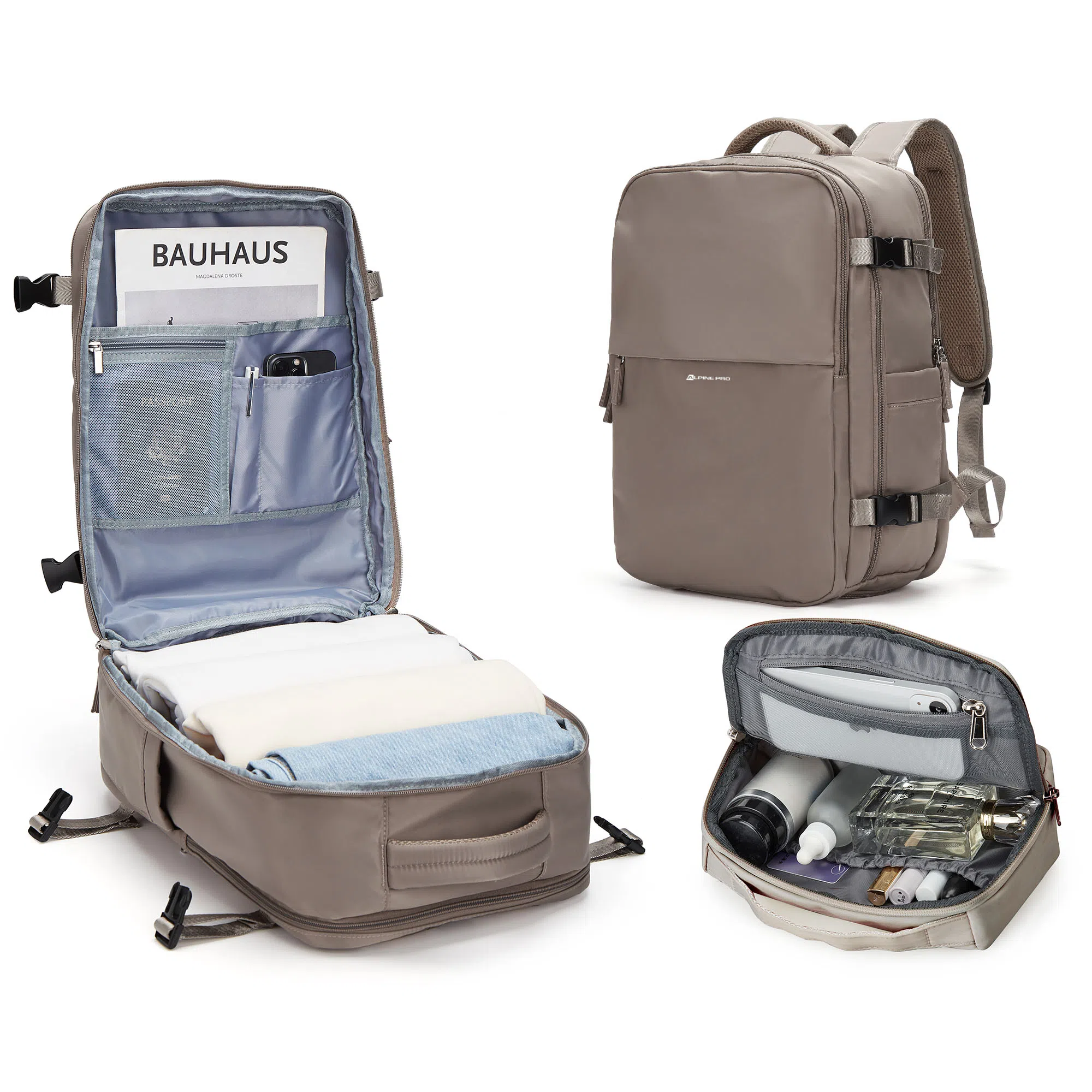 阿尔派妮 大容量学生百搭短途出差旅游行李多功能干湿分离独立鞋袋 织物 旅行包电脑包书包背包双肩包 男女同款情侣款 多色