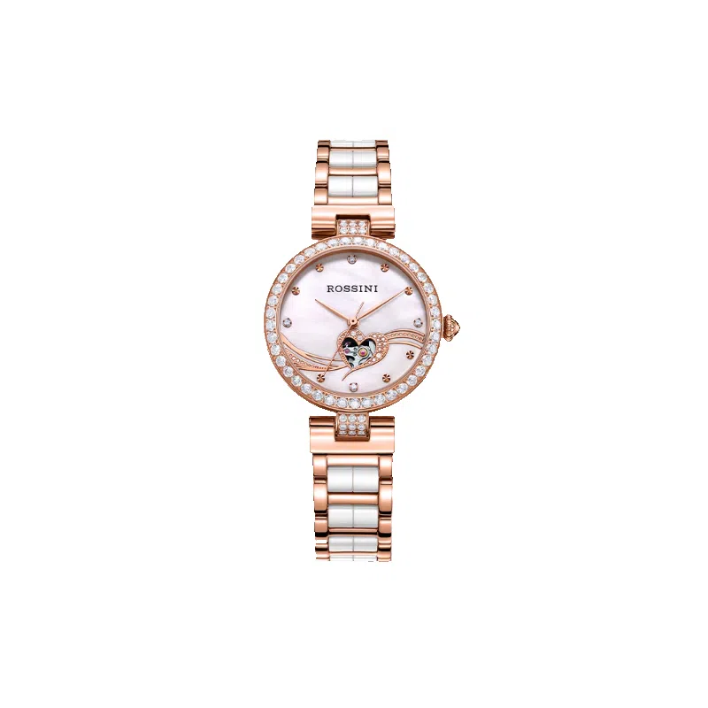 ROSSINI Ceramic Strap Pink Dial