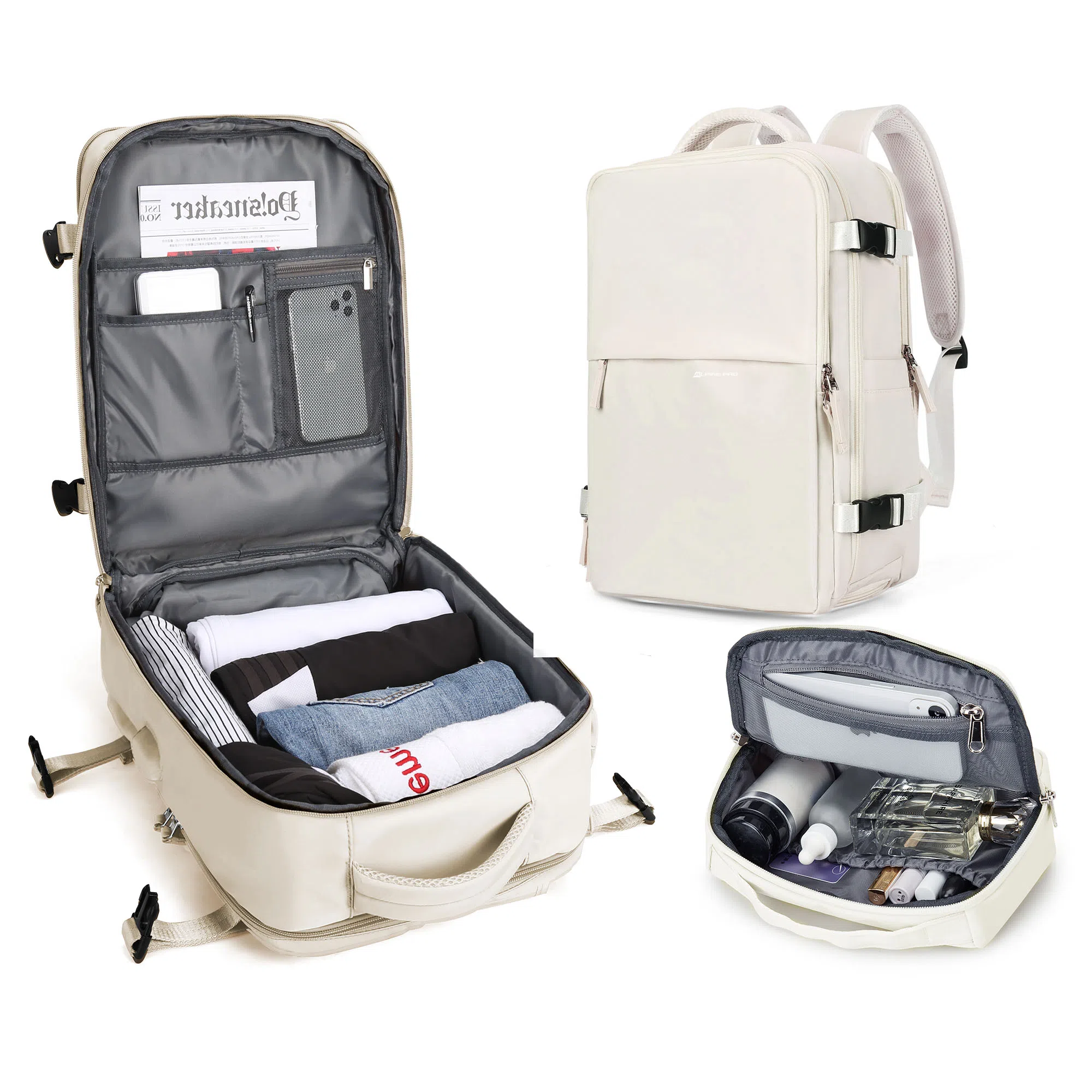 阿尔派妮 大容量学生百搭短途出差旅游行李多功能干湿分离独立鞋袋 织物 旅行包电脑包书包背包双肩包 男女同款情侣款 多色