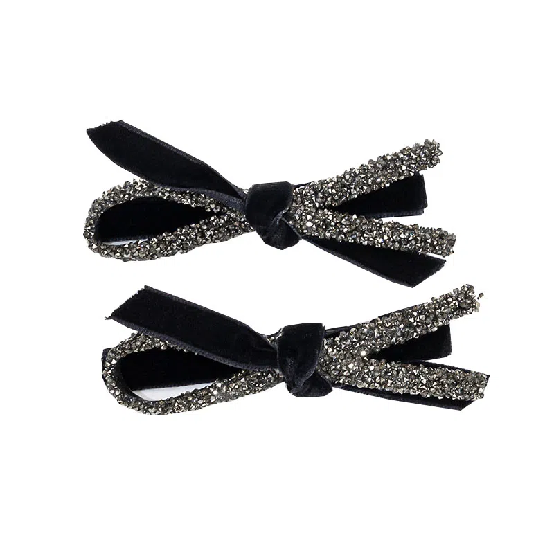 卡铂雅 黑色休闲潮流设计港风气质复古镶钻极简高级感 发夹 女款