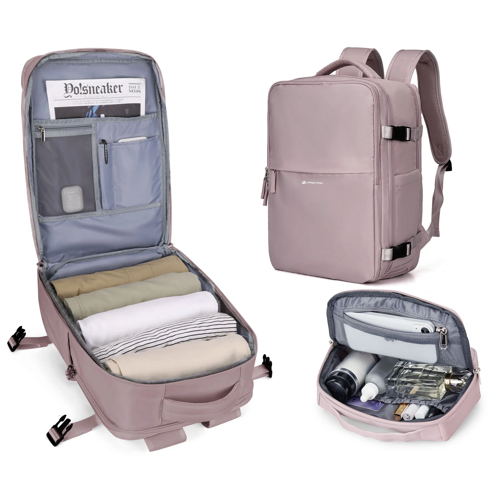 阿尔派妮 大容量学生百搭短途出差旅游行李多功能干湿分离独立鞋袋 织物 旅行包电脑包书包背包双肩包 男女同款情侣款 多色