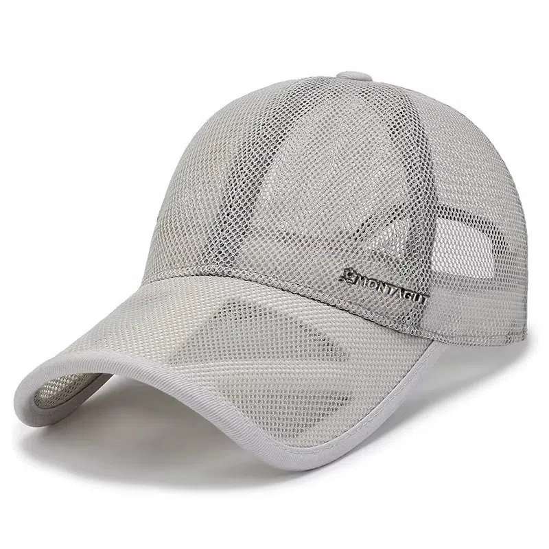 梦特娇 透气薄款遮阳防晒棒球太阳网帽 涤纶（聚酯纤维） 鸭舌帽 男款