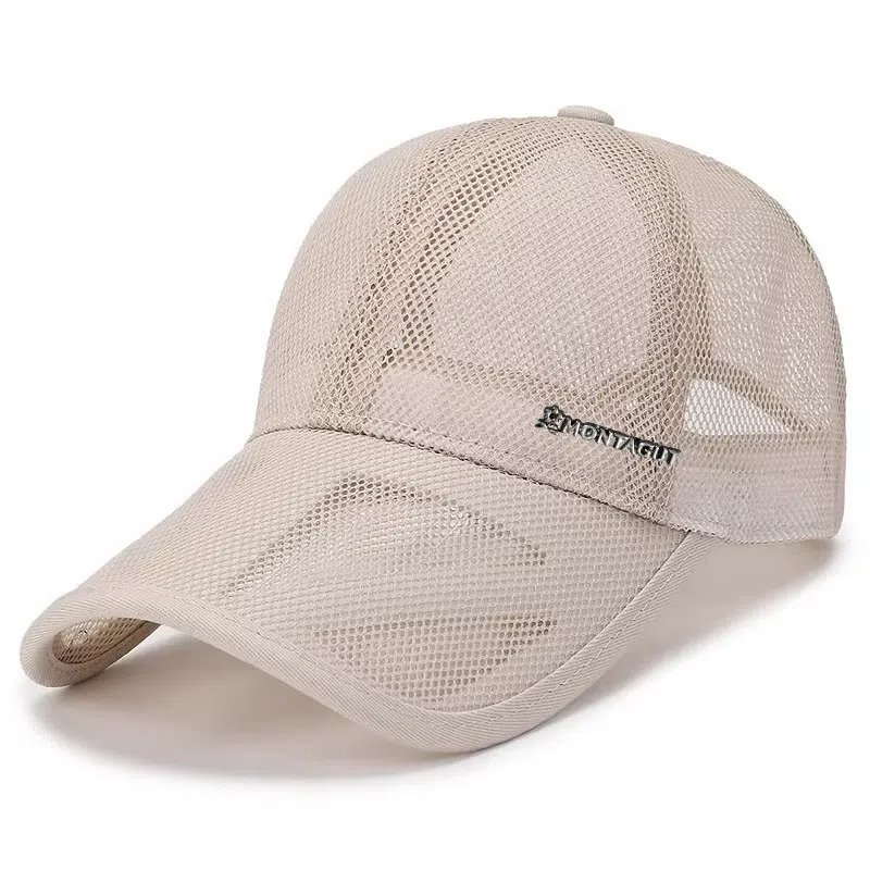 梦特娇 透气薄款遮阳防晒棒球太阳网帽 涤纶（聚酯纤维） 鸭舌帽 男款