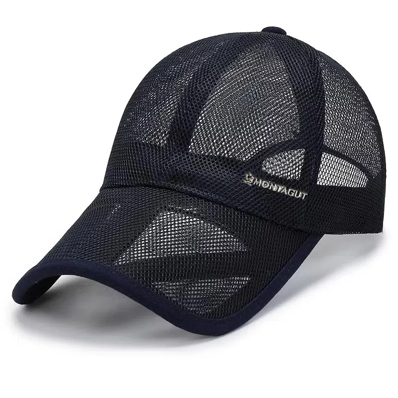 梦特娇 透气薄款遮阳防晒棒球太阳网帽 涤纶（聚酯纤维） 鸭舌帽 男款
