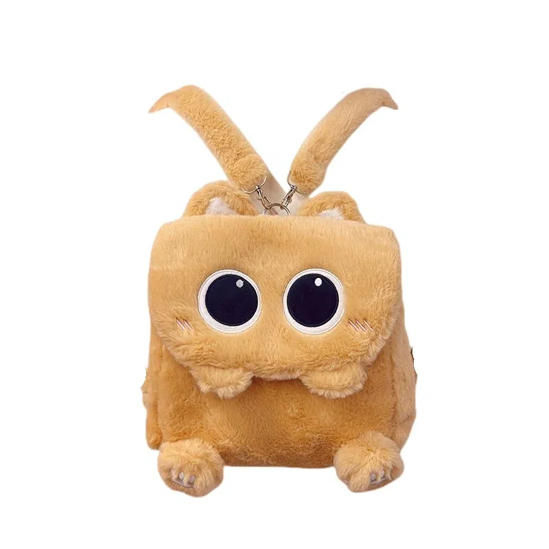 公主恋人 呆萌方形猫咪双肩包创意公仔包包 填充饱满柔软不掉色不掉毛 玩偶周边