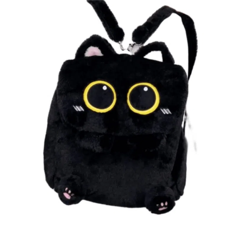 公主恋人 呆萌方形猫咪双肩包创意公仔包包 填充饱满柔软不掉色不掉毛 玩偶周边