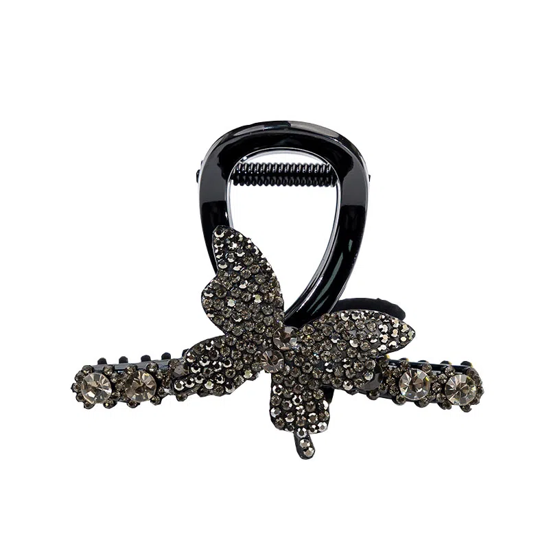 卡铂雅 黑色朵休闲 潮流设计港风复古镶钻极简高级感 发夹 女款