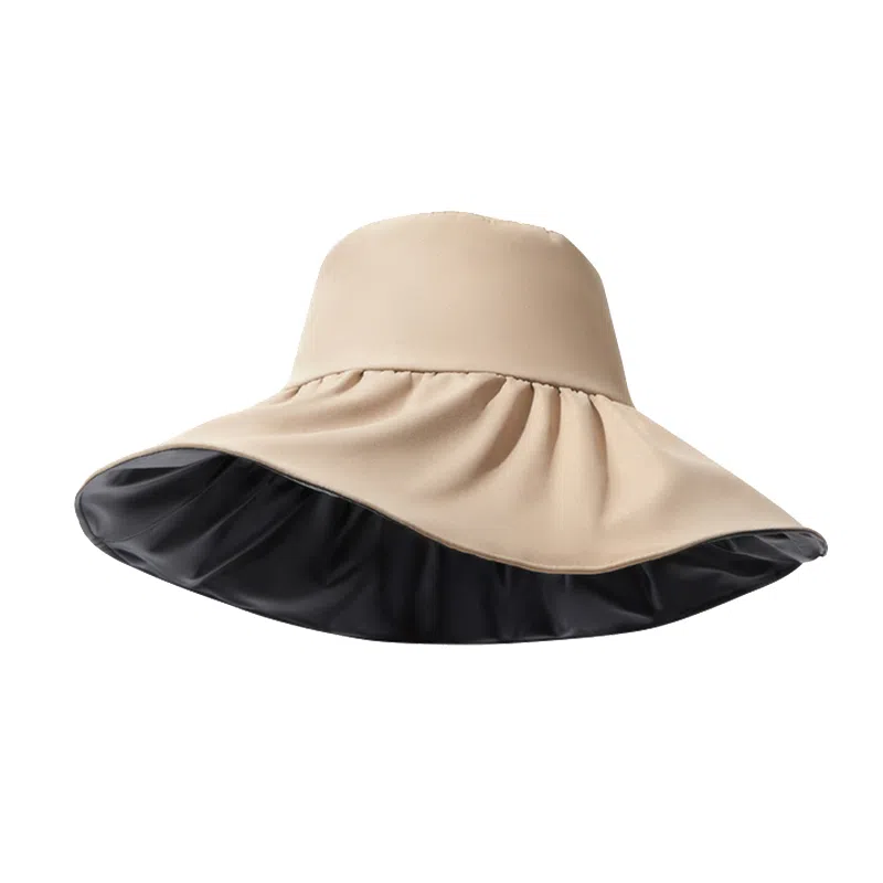 北极绒 黑胶大帽檐防晒 聚酯纤维 渔夫帽 男女同款情侣款